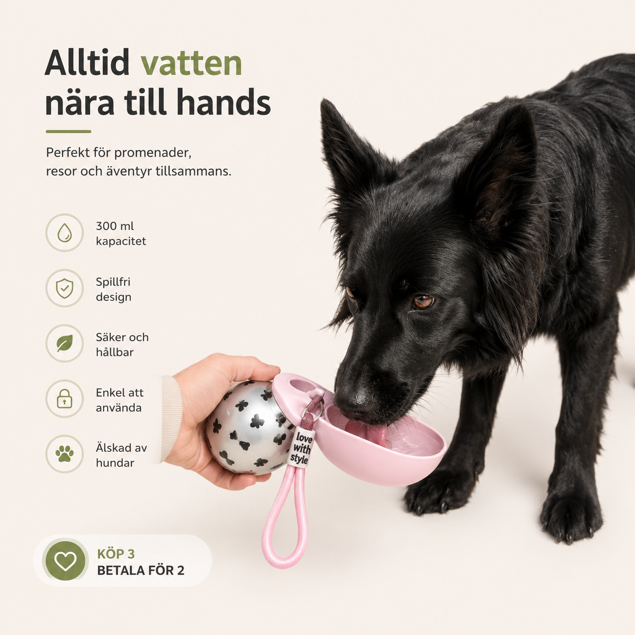 2-i-1 vattenflaska