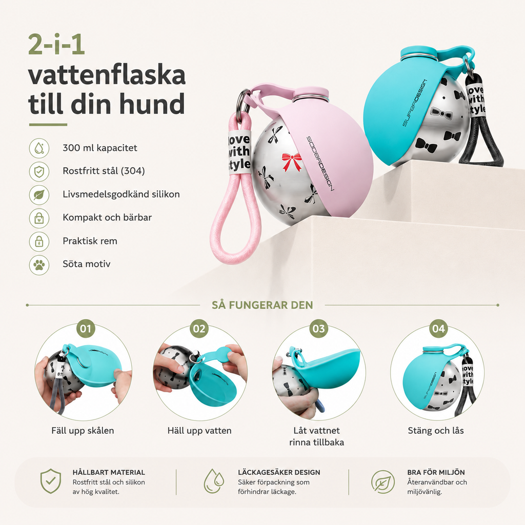 2-i-1 vattenflaska